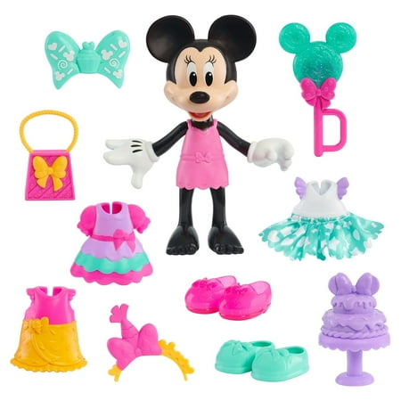 Minnie Mouse Fabulous Fashion 14-piece Sweet Party Doll and Accessories, Kids Toys for Ages 3 up