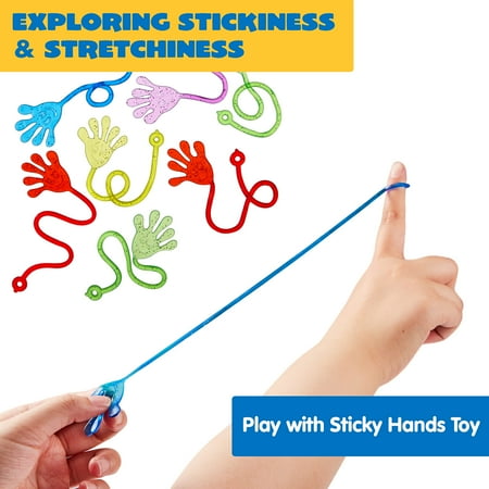 SYNCFUN 120 Pcs Sticky Hands Party Favors for Kids Assorted Stretchy Slappy Hands Fun Fidget Toys for Kids, Goodie Bag Stuffers, Stocking Stuffers