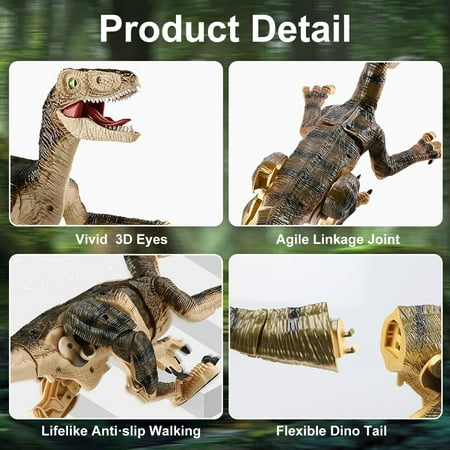 ABSOKE Remote Control Dinosaur Toys for Kids 3 4 5 6 7 8-12 - RC Toys with Roaring Sounds - Walking Robot Dinosaur Toy Gift for Boys Girls