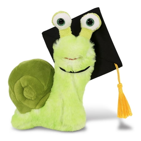 DolliBu Green Snail Graduation Plush Toy - Super Soft Plush Graduation Stuffed Animal Dress Up with Gown & Cap with Tassel Outfit - Congratulatory Graduation Gift - 7 Inches