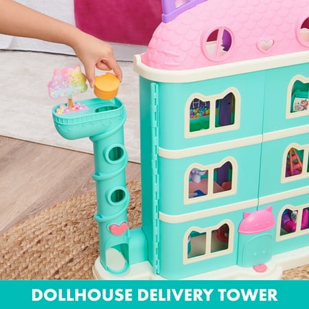 Gabby's Dollhouse, Purrfect Dollhouse 2-Foot Tall Playset with Sounds, 15 Pieces