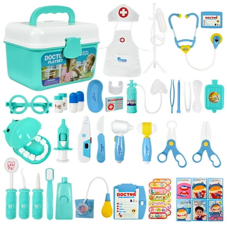 Wiland 44pcs Doctor Kits for Kids Pretend Play Medical Toy for Kids Equipment Role Play Toy