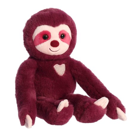 Aurora - Medium Amethyst Valentine - 12" Sweety Sloth - Heartwarming Stuffed Animal