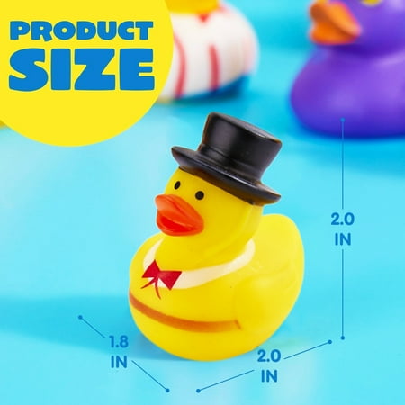 Axuzsyx 24 Pcs Rubber Ducks, Random Assortment Mini Rubber Duckie Toys, Baby Bath Toy, Party Favors for Kids, Birthday Gifts, Summer Beach Pool Activity