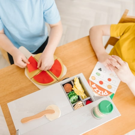 Melissa & Doug Top & Bake Wooden Pizza Counter Play Set (41 Pcs) - FSC Certified