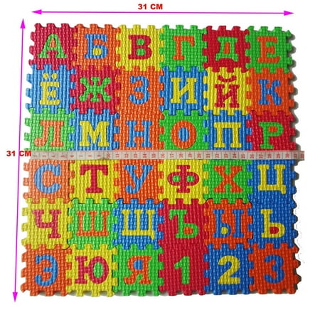 VERMON 36Pcs/Set Russian Alphabet Jigsaw Carpet EVA Baby Kids Puzzle Learning Mat Toy