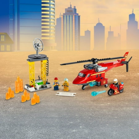 LEGO City Fire Rescue Helicopter 60281 Firefighter Building Toy and Playset for Kids (212 Pieces)