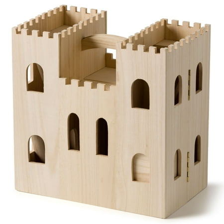 Wood Castle Dollhouse by Make Market - Unfinished Dollhouse for Kids, Bedroom, Playroom, Art & Crafts - 1 Pack