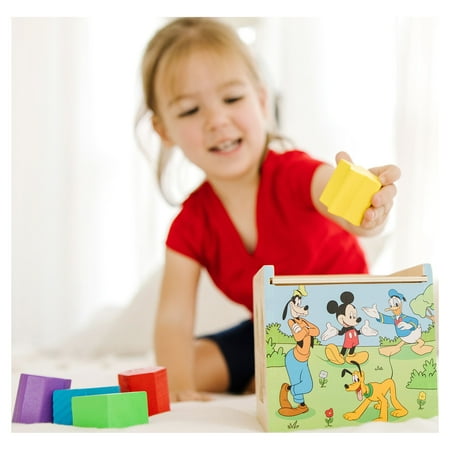 Melissa & Doug Disney Mickey Mouse & Friends Wooden Shape Sorting Cube