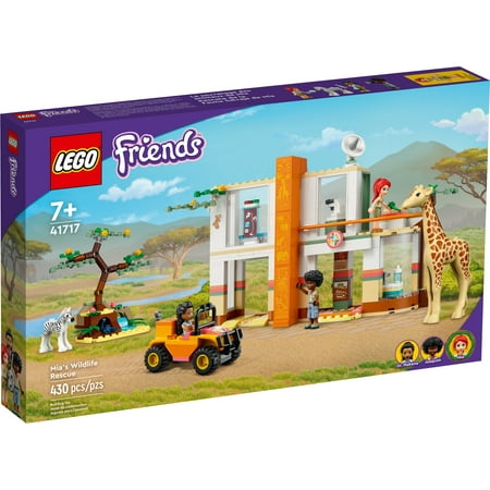 LEGO Friends Mia's Wildlife Rescue Toy 41717 with Zebra and Giraffe Safari Animal Figures Plus 3 Mini Dolls