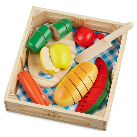 Melissa & Doug Cut & Slice Wooden Play Food, 22 Pieces, Toddler Toys