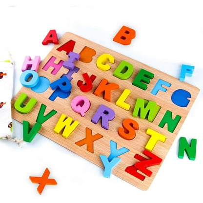 Wooden Alphabet Puzzles, Letter Puzzles ABC Puzzles Early Educational Developmental Toy for 3, 4, 5, 6 Years Old Boys and Girls, for Toddlers, Kids, Preschoolers