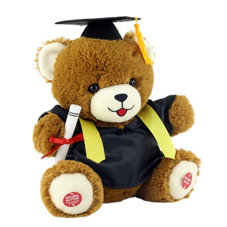 Way To Celebrate Graduation 11-Inch Plush Recordable, Brown Bear