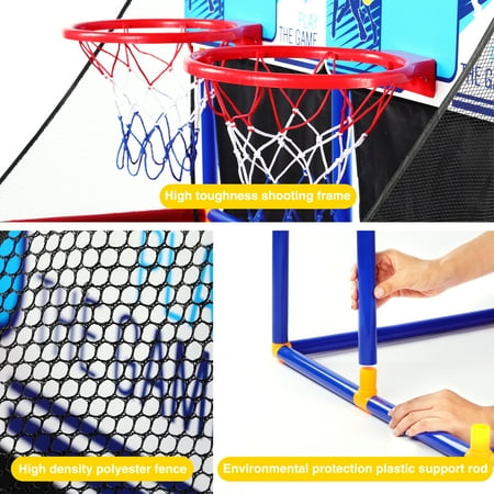 Basketball Goal for Kids, Outdoor Indoor Basketball Hoop Arcade Game with 6 Balls with Pump, Basketball Shooting System for Toddlers and Children, Sports Toys for 3-6 Year Old Boys Girls Gifts, W17910