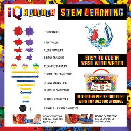 IQ BUILDER STEM Learning Toys, Creative Construction Engineering, Fun Educational Building Blocks Toy Set for Boys and Girls Ages - 5, 6, 7, 8, 9 and 10 Year Old, Best Toy Gift for Kids