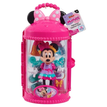 Minnie Mouse Fabulous Fashion 14-piece Sweet Party Doll and Accessories, Kids Toys for Ages 3 up