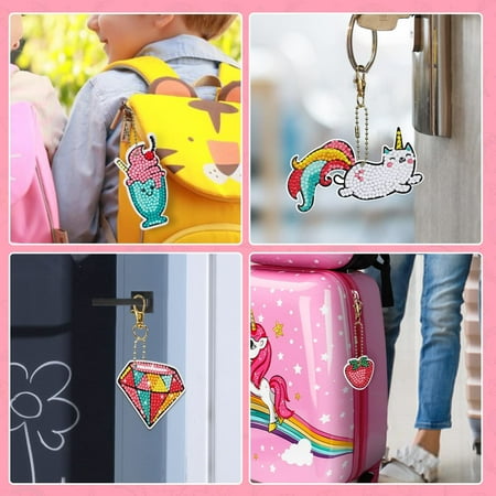 Arts and Crafts for Kids, Diamond DIY Painting Stickers, Make Your Own Keychains Craft Kits for Girls, Toys for Girls Ages 5 6 7 8 9 10 11 12 Years Old