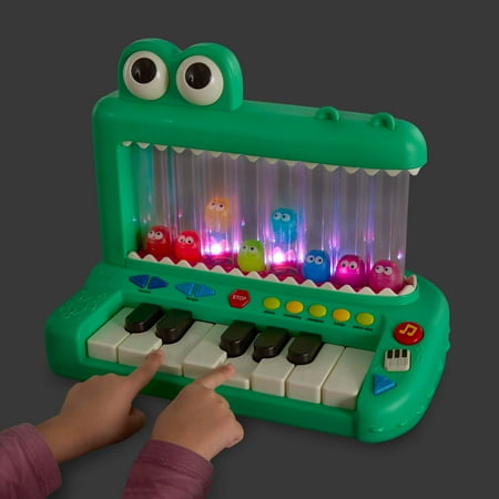 Battat Croco Pop Piano Toy Keyboard with Songs Sounds Lights, Baby and Toddler Toys