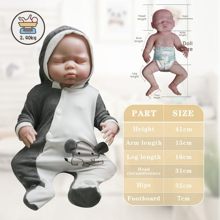 16 inch Reborn Baby Dolls Full Body Silicone Doll in Toys, Not Vinyl Dolls, Realistic Soft Silicone 5.29 lb Newborn Baby Dolls