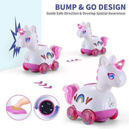 Wanonoo Crawling Unicorn Baby Toy for 6-12 Month, Tummy Time Development Learning Toys with Music & Lights for 7 8 9 10 11 12-18 Month, Toddler Birthday Gift for 1 2 Year Old Girls Boys