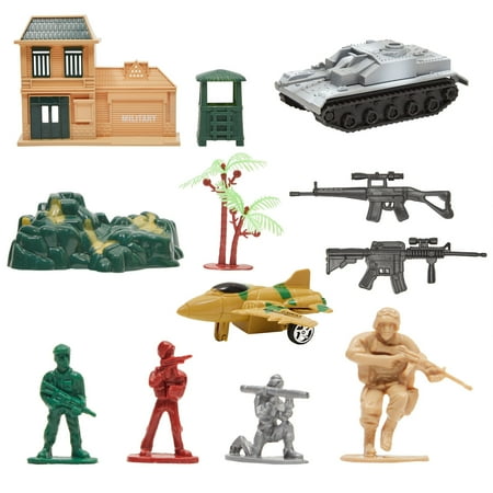 300 Piece Military Toys Plastic Army Men for Boys - Army Figures Set with Tanks, Planes, Flags, Accessories