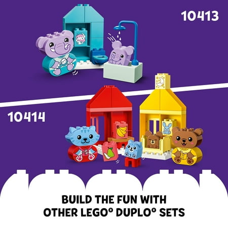 LEGO DUPLO My First Daily Routines: Eating & Bedtime Toy for Social and Emotional Roleplay, Animal Toys, Gift for Preschool Kids Ages 18 Months and Up, Helps Toddlers Explore Feelings, 10414