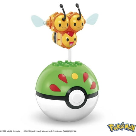 MEGA Pokemon Building Toy Kit Combee (15 Pieces) with 1 Action Figure and Ball for Kids