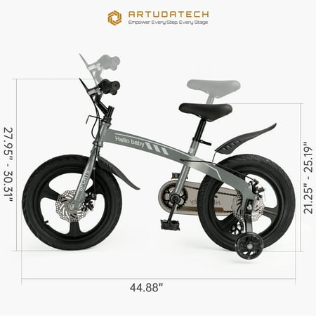 ARTUDATECH 16 Inch Kids Bike for Age 4-8 Years Children Bicycle with Training Wheels,LED Headlight, Dual Brake Boys and Girls Bike