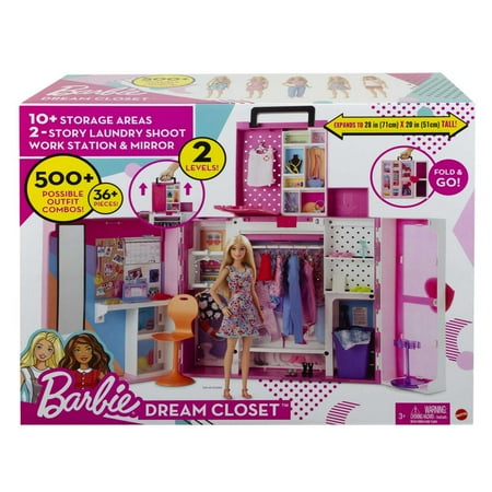 Barbie Dream Closet Playset with 35+ Clothes and Accessories, Mirror and Laundry Chute