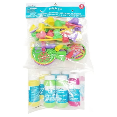 WAY TO CELEBRATE! Multicolor Bubble Party Favors, 48 Pieces