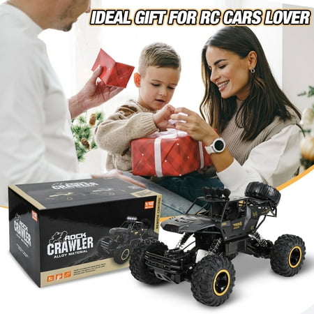 Wisairt 1:12 Large RC Cars,4WD Large Remote Control Monster Truck 2.4 GHz Alloy RC Cars for Kids Adults Age 6 + Birthday Gifts (Black)