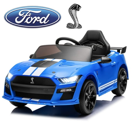 FUNTOK Licensed Ford Mustang GT500 12V 7AH Kids Electric Ride on Car Toy,16" Seater Battery Powered Car Truck with Remote Control,Bluetooth,3 Speeds,LED Headlight,Music Player & Spring Suspension