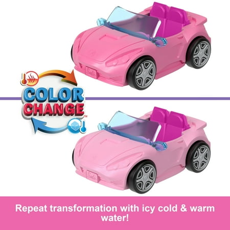 Barbie Mini BarbieLand Doll & Vehicle Set with 1.5-inch Doll & Convertible Car with Color-Change