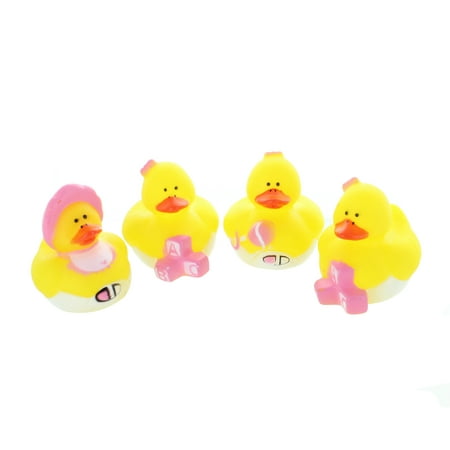 24 Mini Baby Girl Rubber Duck Duckys Pink Shower Favors