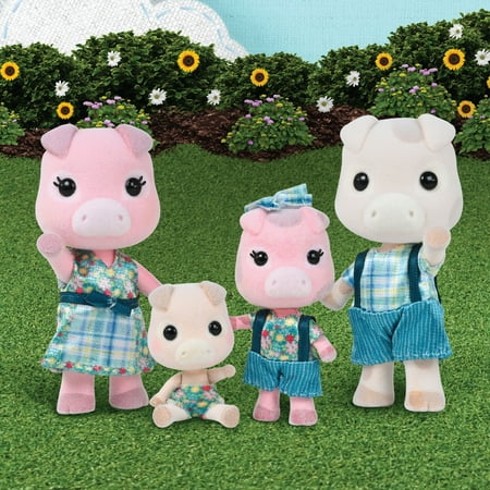 Honey Bee Acres The Oinksters Pig Family, 4-2.25inch Mini Doll Figures, Children Ages 3+