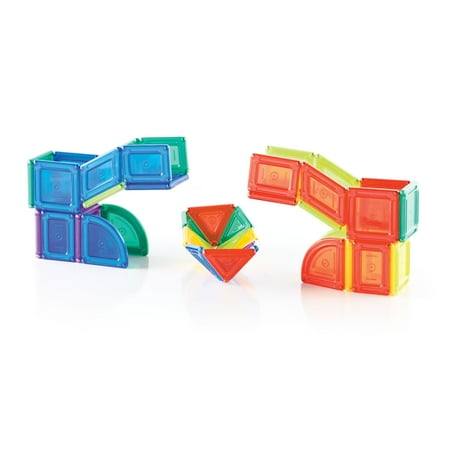 Guidecraft PowerClix Solids Magnetic Building Blocks Set, 44 Piece Magnetic Tiles, Stem Educational Construction Toy