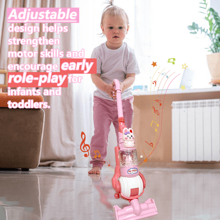 Adofi Life Vac, Kids Vacuum that Really Works, Pretend Play Toy, Toddler Vacuum Cleaner with Real Suction Power, Toy Vacuum for Toddlers 1-3 with Real Function, Bright Light & Realistic Sounds