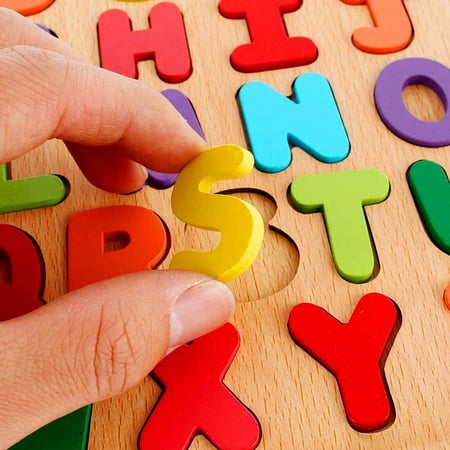 EUWBSSR EUWBSSR Baby Toddler Jigsaw Puzzle Alphabet Letters Number Wooden Learning Preschool Toys Kids Gifts