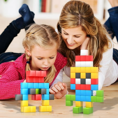 PicassoTiles 50 PC Magnetic Blockss, Magnetic Building Blocks for Kids, Magnet Toy for Kids 3+