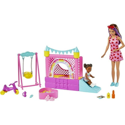 Barbie Skipper Babysitters Inc Bounce House Playset, Skipper Doll, Toddler Small Doll & Accessories