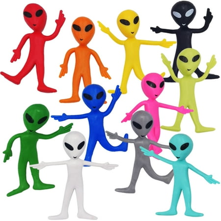 ArtCreativity Bendable Alien Figure Toys for Kids, Party Favors for Boys and Girls Set of 12