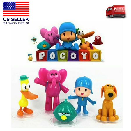 5pc Pocoyo Zinkia Elly Pato Loula Sleepy Action Figure Doll Toy Cake Topper Gift