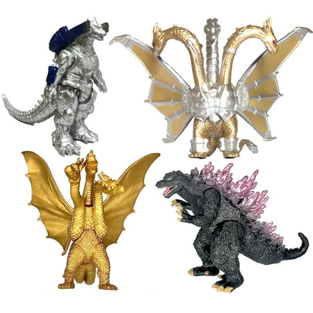 Set of 4 Godzilla Toys 2021 Birthday Kid Action Figures Cake Toppers