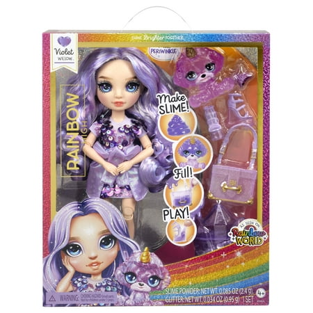 Rainbow High Violet with Slime Kit & Pet, 11” Doll, Purple, Ages 4+