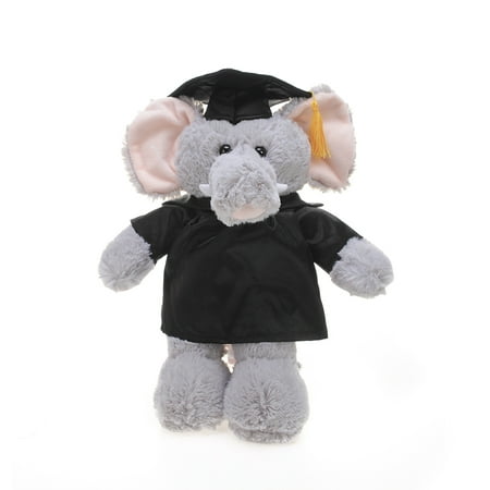 Made by Aliens Personalized Elephant Stuffed Animal Plush Toy – Perfect Gift for Graduation Name or Your School Logo on Gown, Best for Any Grad School Kids 12 Inches