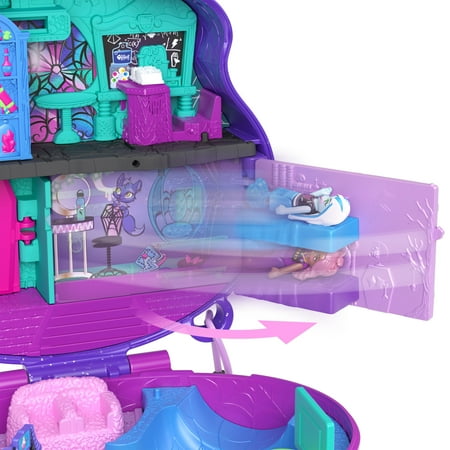 Polly Pocket Monster High Compact with 3 Micro Dolls & 10 Accessories, Opens to High School