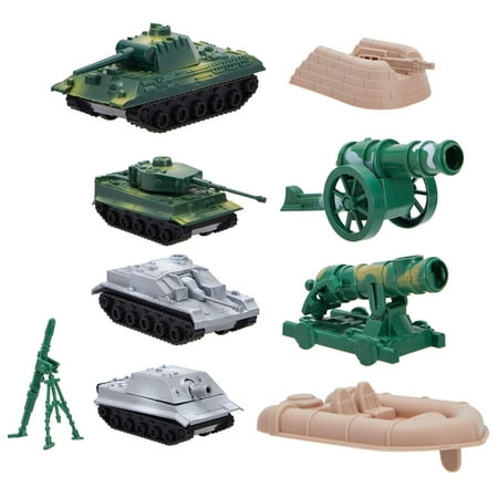 100-Piece Army Men Toy Soldiers Playset for Boys – Small Plastic Action Figures, Military Battlefield Fort Accessories, Tanks