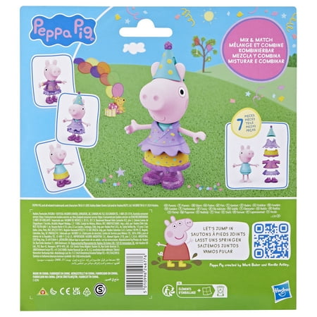 Peppa Pig Celebration Dress-Up 6” Fashion Doll, Preschool Toys, Christmas Gifts for Kids, Ages 3+