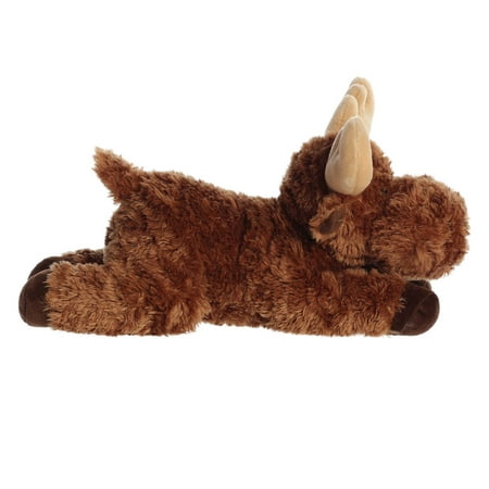 Aurora 12 in. Adorable Flopsie Moose Playful Ease Timeless Companions Stuffed Animal Toy, Brown