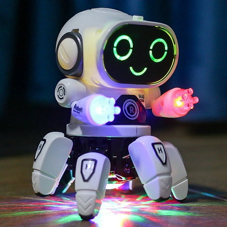 Aursear Robot Toys for Kids, Electronic Walking Dancing Robot Toy with Flashing Lights and Music for Age 3 - 12 Year Old Boys Girls, White